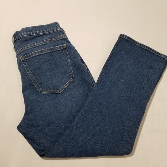 J Crew Jeans Womens 28 Bootcut Mid Rise Flare Crop Button Fly Dark Wash - Picture 3 of 11